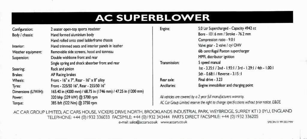 1999 AC Superblower 2 Brochure Page 5